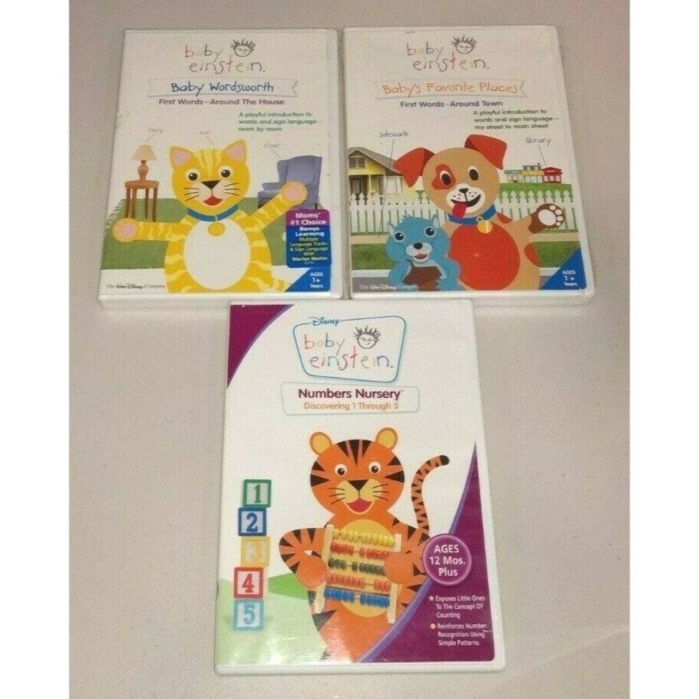Disney Baby Einstein DVD Lot Numbers Nursery First Words Toddler Preschool Shows